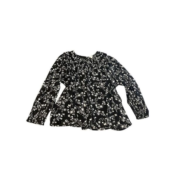 TERRA& Sky  black floral BOHO blouse size 4X - Picture 1 of 8
